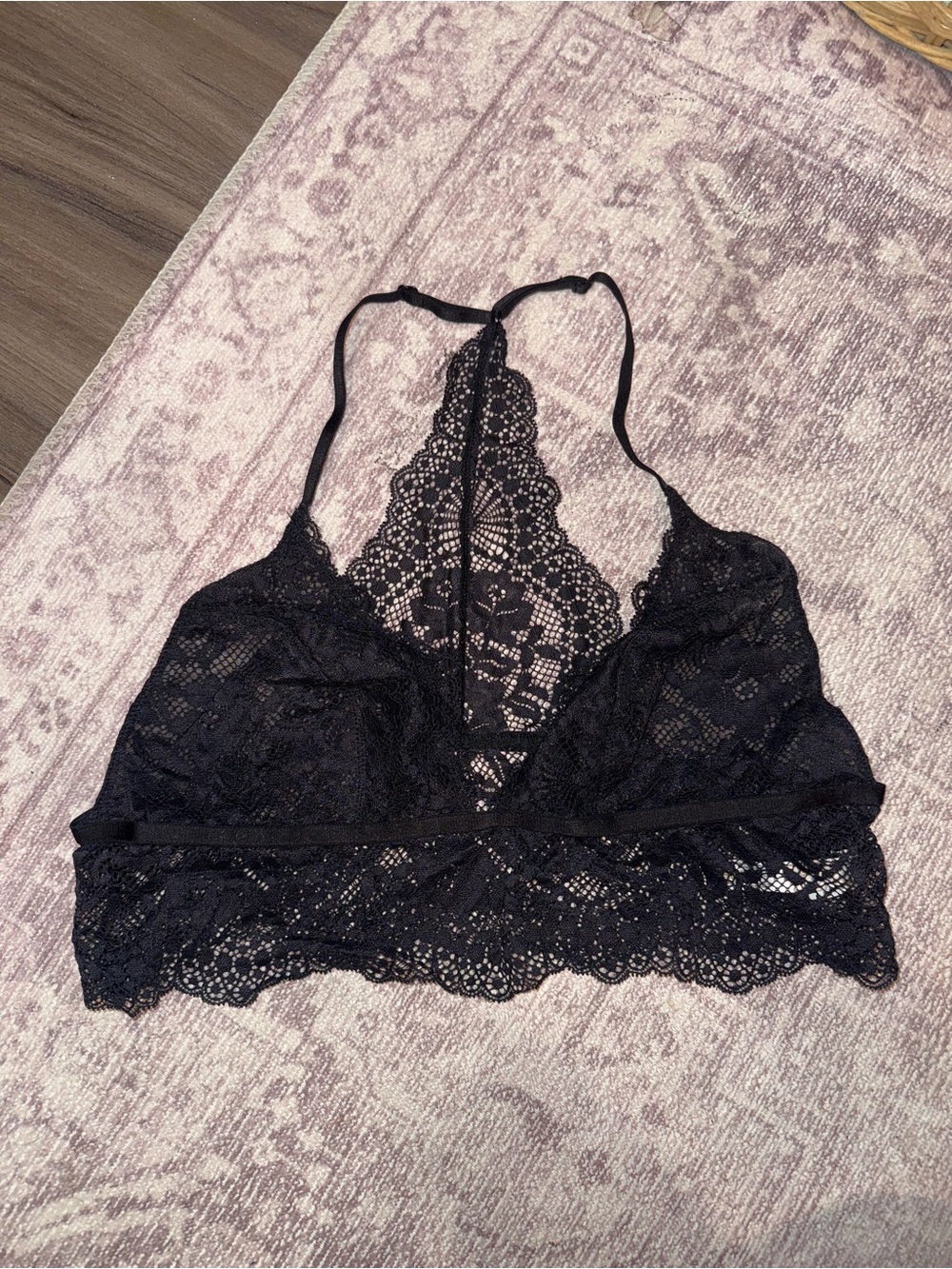 Free People Black Lace Racerback Bralette
